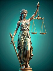 View of 3d justice scales