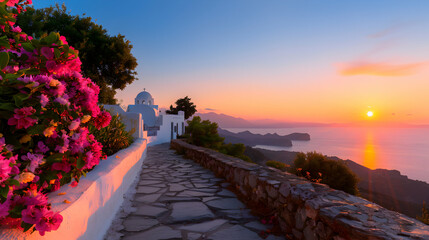 Fototapeta premium Colorful Greek Salad Marketplace Soft Dusk Ligh