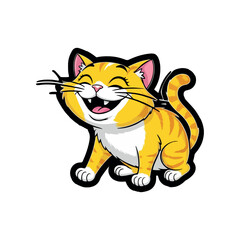 A cheerful little cat spreading joy with its paws raised high, ready to brighten your day with happiness.






