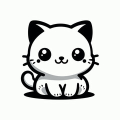 Cute Baby Cat Vector art illustration.