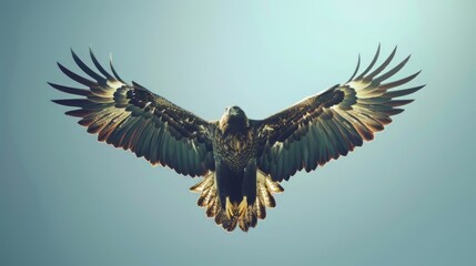 Obraz premium An eagle soaring majestically in the sky. Freedom concept