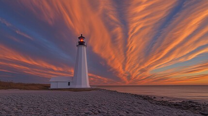 lighthouse at sunset