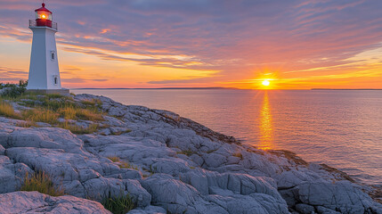lighthouse at sunset
