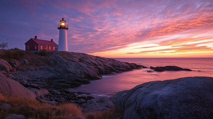 lighthouse at sunset
