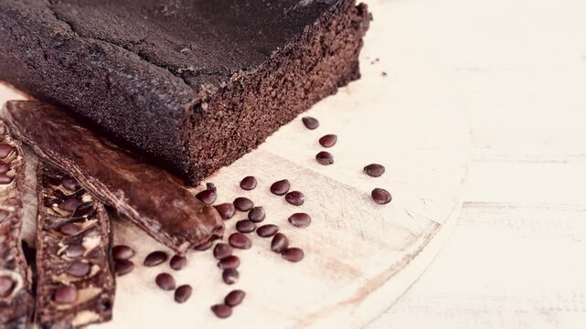 Freshly baked carob flour cake.
