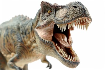 Obraz premium Dino. Terrifying T-Rex Dinosaur Figurine with Sharp Teeth and Monstrous Jaw