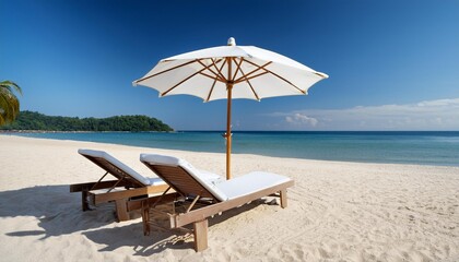 beach chairs and umbrella