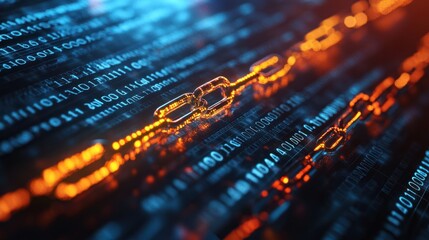 Obraz premium A conceptual image of blockchain technology impacting the stock market