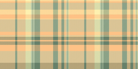 Sensual seamless check pattern, bedding texture fabric vector. Colourful tartan background plaid textile in pastel and orange colors.
