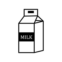 milk carton box line icon vector