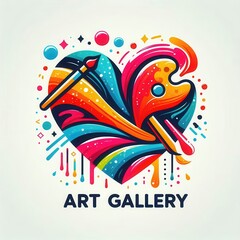 Vibrant graphic design representing an art gallery concept, perfect for promoting creative events, exhibitions, and artistic endeavors.