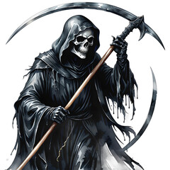 Chilling Illustrations: The Grim Reaper's Haunting Realm
