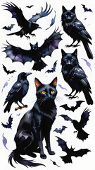 Witch Familiars: Create Spooky Black Cats, Ravens & Bats Surrounding Mysterious Witch