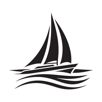 recommend clip art: Trimaran Silhouette Vectors - Nautical Boat Illustration for Design Projects