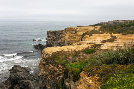 landscape of cliffs by the sea