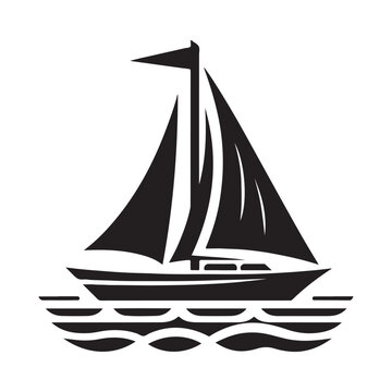 recommend clip art: Trimaran Silhouette Vectors - Nautical Boat Illustration for Design Projects