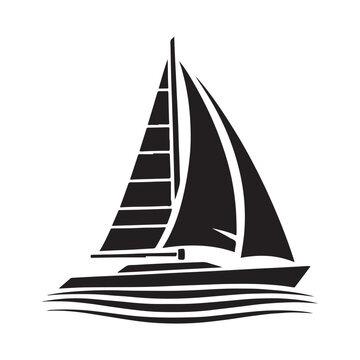 recommend clip art: Trimaran Silhouette Vectors - Nautical Boat Illustration for Design Projects
