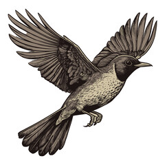 Detailed Flying Bird Illustration