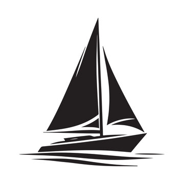 recommend clip art: Trimaran Silhouette Vectors - Nautical Boat Illustration for Design Projects