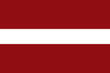 Vector flag of Latvia. Symbol of patriotism and freedom. This file is suitable for digital editing and printing of any size. Latvian Republic (Latvia) Europe Flag, official colours, illustration. EPS