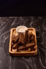 Savor the Delicious Crispy Snack Sticks that come perfectly paired with a Dipping Sauce