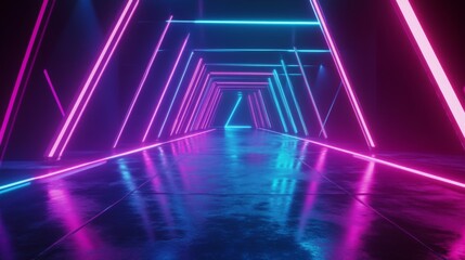 Fototapeta premium Neon Light Tunnel