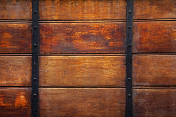 wooden surface with iron lining