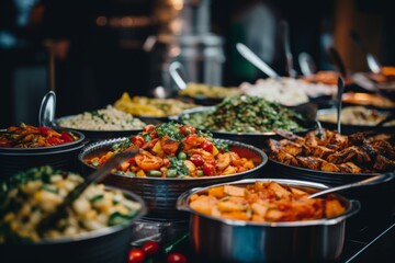 Close up of a buffet