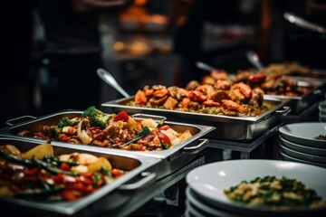 Close up of a buffet