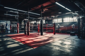 Interior of a boxing gym