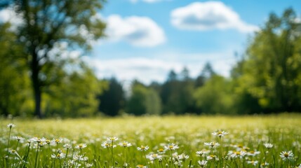 Fototapeta premium Serene Meadow with Wildflowers