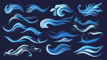 Fototapeta premium Abstract Blue Water Waves