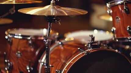 Drums Fragment Closeup. Musical Instrument Percussion Entertainment Concept