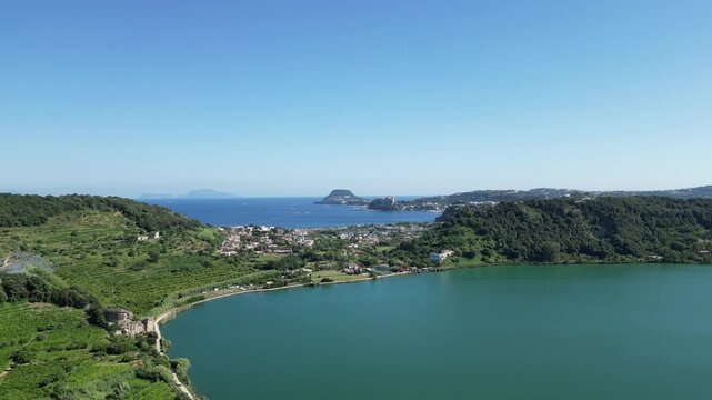 averno's lake, campi flegrei, italy