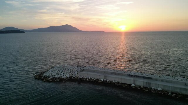 sunset at bacoli, campi flegrei, italy