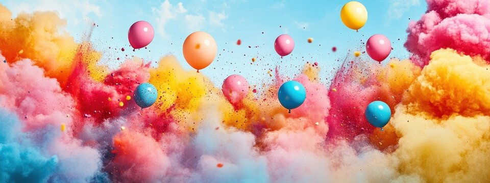 Powder splash background color abstract explosive paint smoke dust holi. Background splash isolated burst powder blast creative explosion art ink blue explode design colour splatter white pink speed.