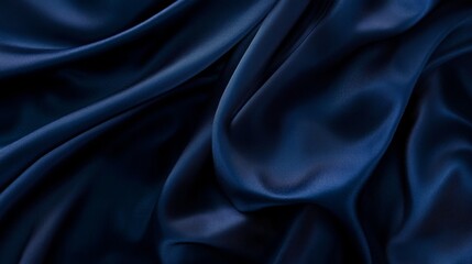 Fototapeta premium Luxurious Navy Blue Silk Fabric
