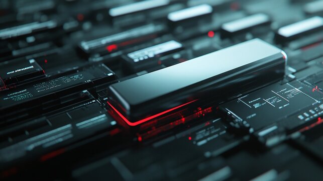 A 3D search bar slicing through layers of digital content, uncovering relevant information, symbolizing deep search functionality