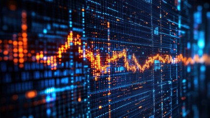Fototapeta premium Stock market data represented as a flow of numbers and symbols in a digital space