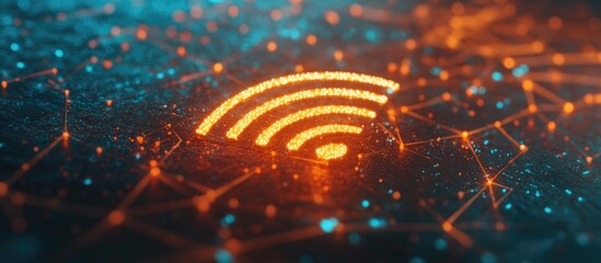 2D illustration of a Wi Fi symbol representing wireless internet connectivity in a modern network environment