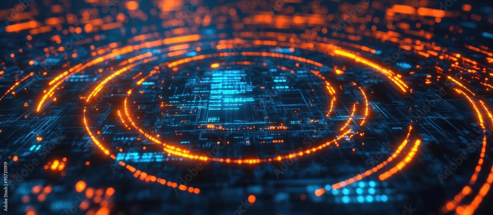 Poster 2d rendering of a 5g network and connection interface