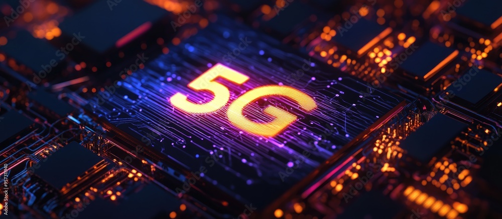 Poster 2d rendering of a 5g network connection
