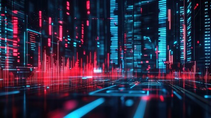 2D rendering of an online business concept related to the stock market featuring a business graph