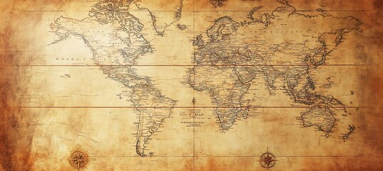 A rustic, vintage map background with a clear area for text