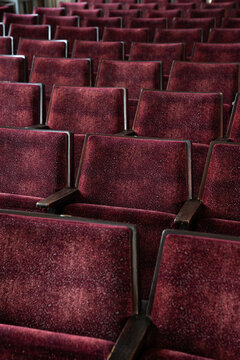 Rows Of Red Plush Theatre Seats 