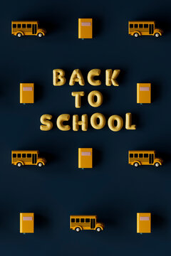 Back to School Pattern with School Bus and Books