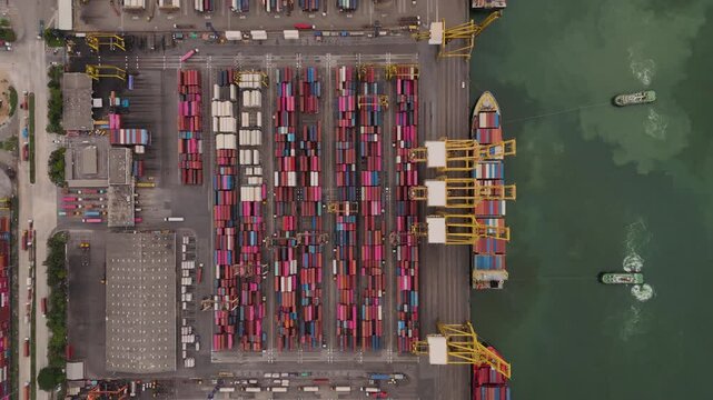 Large container ships for transporting goods, loading and unloading at ports, Freight Transportation, Shipping, Nautical Vessel, logistics, import-export, cargo ships. Container Foreign transportation