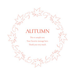 紅葉やイチョウ、木の実をモチーフにした秋の飾り枠。高級感のある囲みのデザイン