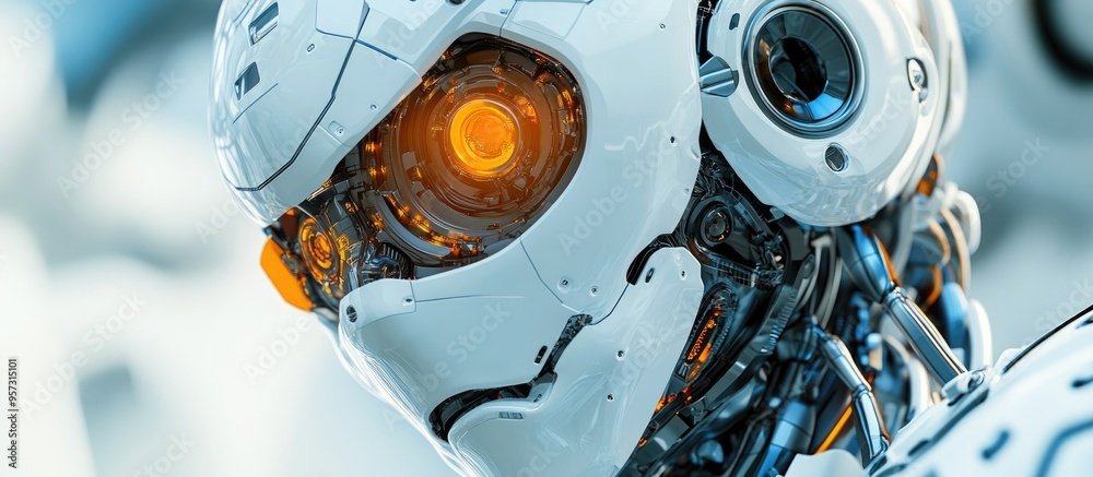 Poster 3d computer generated image of a mechanical robot design
