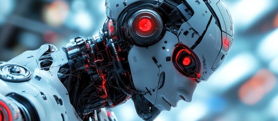 Fototapeta premium 3D depiction of a male cyborg